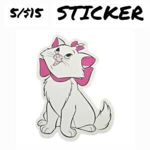 Aristocats Marie Sticker Self-Adhesive Laptop Water Bottle White Cat Bow Disney